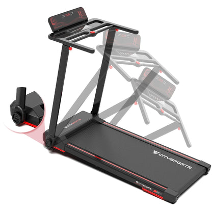 Cinta de correr plegable 1400 W, CITYSPORTS WP9, APP, Bluetooth, velocidad 1-12 km/h